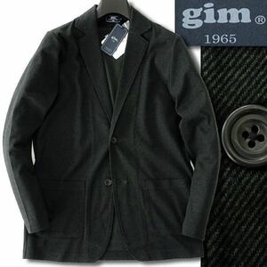 ☆新品 gim ジム 日本製 ジャガード ツイル ジャージー ジャケット M 灰 黒 緑 ビジネス ジャージ 