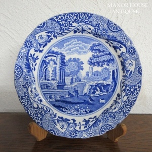 イギリス製 SPODE スポード ブルーイタリアン ケーキプレート ブルーアンドホワイト お皿 1938年 アンティーク 英国 plate 1327sc