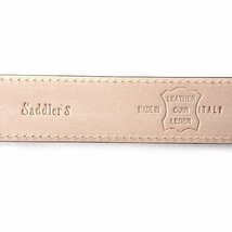 新品 1.5万 Saddler's サドラーズ イタリア製 老舗 牛革 スエード レザー ベルト 95サイズ 濃茶 【K21816】 メンズ 本革 ヌバック 天然皮革_画像9