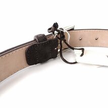 新品 1.5万 Saddler's サドラーズ イタリア製 老舗 牛革 スエード レザー ベルト 90サイズ 濃茶 【K21906】 メンズ 本革 ヌバック 天然皮革_画像4