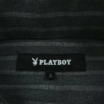 新品 プレイボーイ 23年秋冬 起毛 ビエラ ストライプ シャツ M【33042_97】 PLAYBOY メンズ 長袖 フランネル ネルシャツ ボタンダウン_画像10