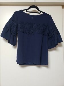 レースシャツ　レースブラウス？　新品未使用品 カットソー ブラウス 半袖Tシャツ