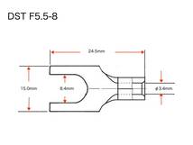 DST F5.5-8/ Y形裸圧着端子(Yラグ) 10個セット絶縁キャップ(赤&黒)付き 送料100円～ ［即決］_画像3