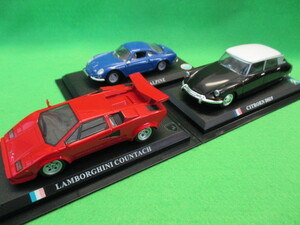 【在庫１点のみ】 LAMBORGHINI COUNTACH RENAULT ALPINE CITROEN DS19 ランボルギーニ カウンタック ミニカー 展示品 未使用