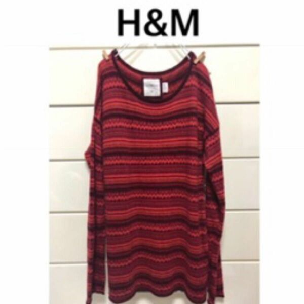 H&M アンゴラ 混 暖色 カラー ニット セーター M エイチアンドエム　