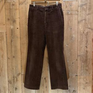 【W33 L33】 70s USA製 L.L.Bean 太畝 コーデュロイ パンツ エルエルビーン ビンテージ アメリカ古着 80s 60s ブラウン 茶色 フレア