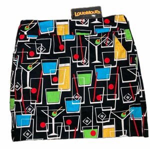 LOUDMOUTH カクテル柄　パンツ一体型スカート　 サイズUS00(S) ストレッチ