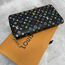 【鑑定済/美品】LOUIS VUITTON ルイヴィトン モノグラムマルチカラー ジッピーウォレット ラウンド 長財布 ノワール グルナード ブラック_画像2