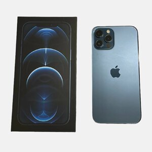 ★Apple★ 本体 iPhone 12 Pro Max 256GB パシフィックブルー A2410 (NGD23J/A) バッテリー81% 美品【SIMロック解除済み】