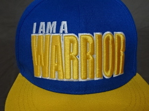 激レア USA購入 マニア必見!!! NBAバスケットボール ゴールデン ステート ウォリアーズ【I AM A WARRIOR】 ロゴ刺繍入り キャップ 中古良品