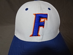 激レア USA購入 ニューエラ【NEWERA】製 USカレッジ フロリダ大学 ゲーターズ 【Frorida gators】 【F】ワニ ロゴ刺繍入りキャップ 中古品