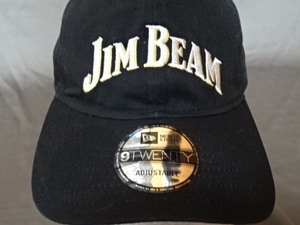 激レア USA購入【NEWERA】製【9TWENTY】アメリカ企業モノ 世界中で愛されるバーボンウイスキー【JIM BEAM】ロゴ刺繍入りキャップ 中古良品