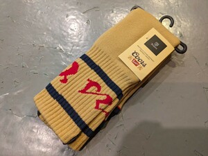 NEW BRIXTON × COORS socks free size (26~28 about ) yellowtail k stone ka-zBEER beer 