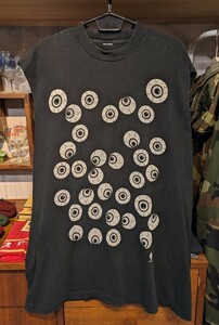 何コレ！アイボール 総柄 カットオフ Tシャツ XLくらい ビンテージ VINTAGE オールド USA製 90s 当時物 C1995 レア 目玉