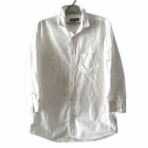 nano・universe ウィメンズ ホワイトコットンシャツ USED L 洗いざらしシャツ