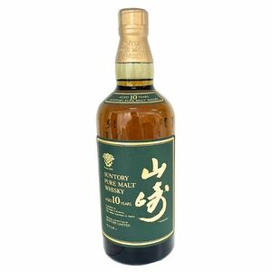 山崎10年 グリーンラベル サントリー ピュアモルト ウイスキー 700ml 40度 本体のみ ジャパニーズ 国産 【未開栓】 U2401K426