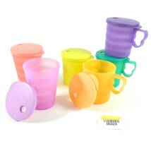 【未使用品】Tupperware 6点セット タッパーウェア ストロータンブラー コップ カラフル プラスチック Straw Tumbler Cap (#D53ZX)　_画像1