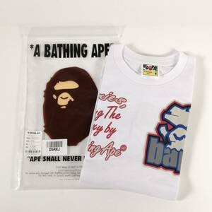 【未使用】【M】A BATHING APE BAPE LOGO TEE WHITE / アベイシングエイプ　ロゴ Tシャツ 白TEE / ストリート 裏原 (#D5RKJ)