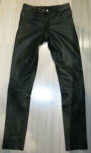 レザーパンツ leather pants ダブルレザー スキニー 股上深め ダブルジップ ダブルファスナー ラムレザー Mサイズ 美品