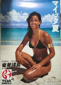 【当時もの】ジーナ・ナナ 東亜国内航空(TDA)『マイッタ夏』B１特大サイズポスター