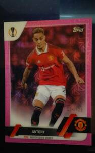 2022/2023 topps UEFA CLUB COMPETITIONS JAPAN EDITION MANCHESTER UNITED 【ANTONY】 ピンクパラレル [024/125] おまけ付き