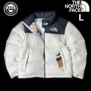 円～!売切!【正規新品】THE NORTH FACE 1996 RETRO NUPTSE PRIDE JACKET ダウンジャケット ヌプシ US限定 レインボー(L)白 総柄