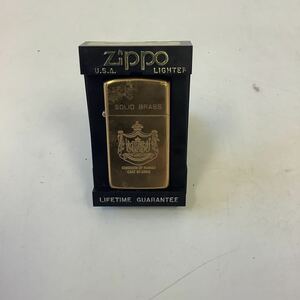 ◯営KU008-キT60【埼玉発】ZIPPO ジッポー 1932レプリカ 1991年製 ゴールドカラー SOLID BRASS 火花確認済み ケース付き 現状品