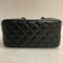 営MK30-60T CHANEL シャネル カンボンライン ミニボーリングバッグ ハンドバッグ レザー ソフトカーフ W約22cm H約13cm D約10cm_画像5