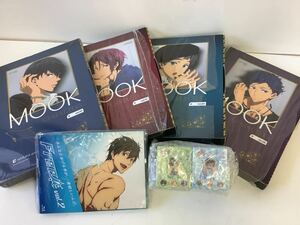 ○営KU020-A4S80【埼玉発】美品◎Free!グッズ7点まとめ　キャラクターMook Vol.1〜4 フィギュア2点　Blu-ray DVD1点　