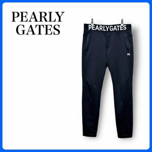 【未使用に近い】パーリーゲイツ ロゴ トラックパンツ サイズ６ ジャージ PEARLY GATES ブラック イージー 春秋 ＸＬ ＬＬ ゴルフ 送料無料