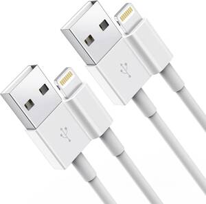 iPhone充電器 ケーブル MFi認証 USB-A to Lightning ケーブル 2M 2本セット iphone 充電ケーブル 2.4A 急速充電 ライトニングケーブル