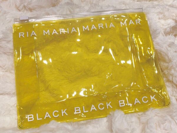 【新品*未使用】マリアブラック*イエロー ビニールポーチ/防水 クリアポーチ★