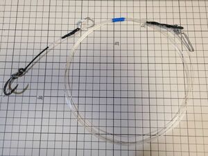 +●大物泳がせ仕掛フロロカーボン50号●親針移動式●5メートル●活イカ餌　ヤリイカ　アカイカ泳がせ●