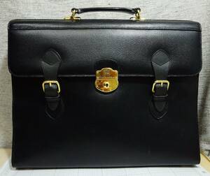 [ прекрасный товар популярный высококлассный ]Burberrys Burberry все кожа портфель портфель A4 чёрный черный 