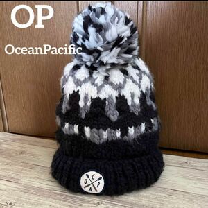 OceanPacific 手編み風　秋 冬 大人カジュアル ニット帽 ニットキャップ ビーニー ニット帽子 黒