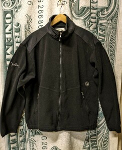 90 -е годы Volcom USA Fleece Jacket Black Black Black Fleeme Нейлоновый переключение вышивки M Винтажный сноуборд носить болком SK8 Старая одежда