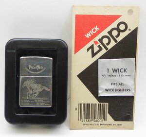 希少 限定品☆zippo「Tokai Teio BIRTHDAY」STERLING SILVER トウカイテイオー 1996年製 302/500☆未使用保管品? 銀製ジッポ JRA☆Z0117629