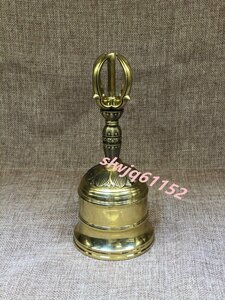  brass made gold Gou bell . temple .. handmade Buddhism law .