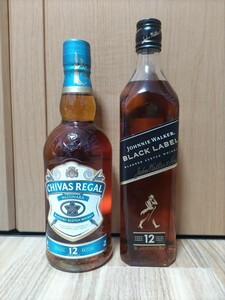 ジョニーウォーカー JOHNNIE WALKER 12年 シーバスリーガル CHIVAS REGAL 12年セット 古酒 酒 スコッチ ウイスキー ブラックラベル