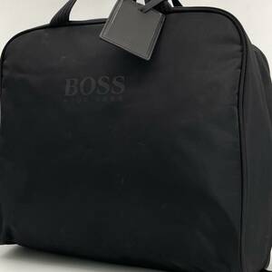 １円〜　◇激レア　美品◇ BOSS ボストンバッグ　旅行かばん　トラベルバッグ　大容量　メンズ　ブラック　黒　ビジネス　腕かけ