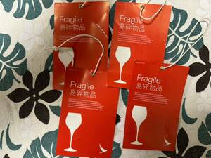 キャセイパシフィック航空 FRAGILE タグ 4部 CATHAY PACIFIC AIRWAYS FRAGILE タグ 4部