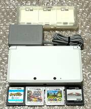 〈本体準美品・画面無傷〉ニンテンドー3DS 本体 ホワイト CTR-001 ＋大乱闘スマッシュブラザーズ・とびだせどうぶつの森 NINTENDO_画像1