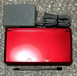 〈準美品・動作確認済〉ニンテンドー3DS 本体 メタリックレッド 充電器 NINTENDO 3DS CTR-001