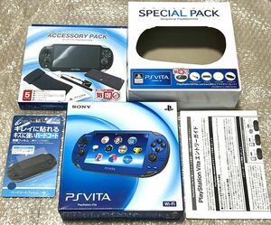 〈新品同様・ほぼ未使用・極美品〉PS vita PCH -1000 サファイアブルー 本体 スペシャルパック PlayStation 初期型 有機EL PCH-1100