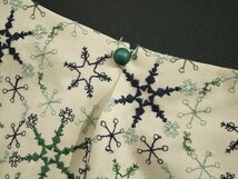 訳有未使用品 ホコモモラ 洗える/リボンベルト付き総刺繍7分袖ワンピース ベージュ ak564_画像6