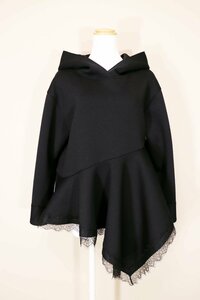 ☆現行品/極美品2023☆ADEAM/FOXEYフォクシー/フーディープルオーバー定価7.2万：S/黒xw297