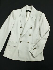 小さいサイズ未使用品 ZARA/ザラ ダブルブレスト長袖ジャケット グレージュS ri443