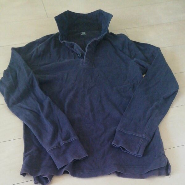 ラガーシャツ　OLD NAVY オールドネイビー 長袖 ロング カットソー紺色◆Mサイズ相当◆送料無料　部活、カジュアルに