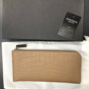 HB9443 crocodile long wallet L character fastener type wani leather leather MINK exclusive use sack * box attaching unused goods 