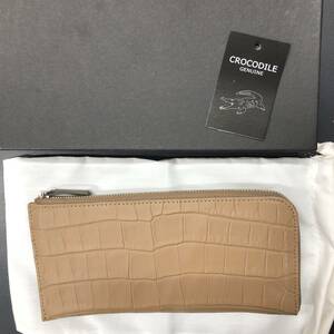 HB9448 crocodile long wallet L character fastener type wani leather leather MINK exclusive use sack * box attaching unused goods 